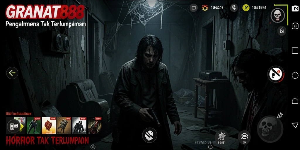 Screenshot gameplay GRANAT88 dengan suasana menyeramkan.