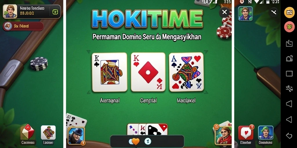 Screenshot HOKITIME menampilkan gameplay Domino yang seru.