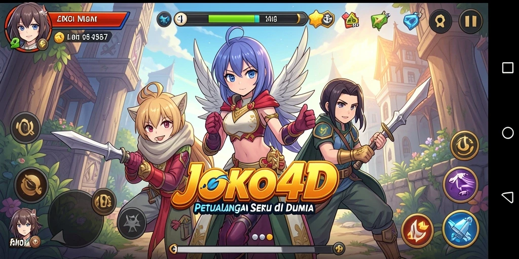 Tampilan gameplay seru <strong>JOKO4D</strong> di dunia Anime yang penuh warna.