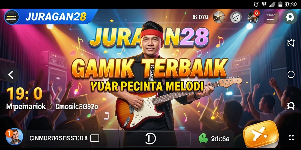 Screenshot menunjukkan pengalaman bermain musik yang interaktif di JURAGAN28.
