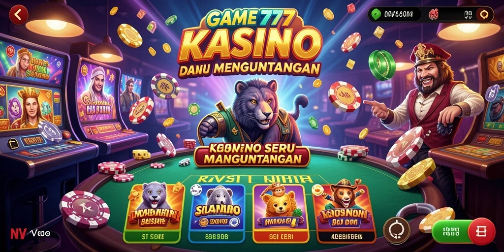 Tampilan gameplay NV77 dengan suasana Kasino yang memukau.