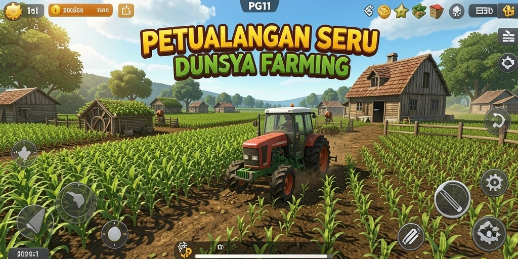 Tampilan gameplay PG11 yang menggambarkan aktivitas berkebun yang seru dan menarik.