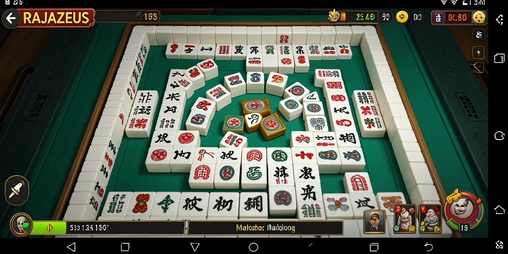 Tampilan gameplay Rajazeus menampilkan momen seru saat bermain Mahjong.