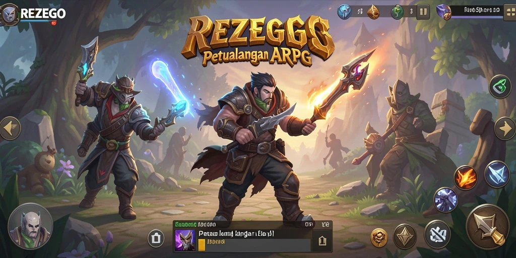 Tampilan epic dari gameplay senjata dan sihir dalam REZEGO.
