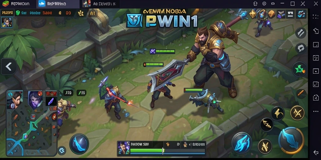 Tangkapan layar gameplay RPWIN1 dengan aksi pertarungan tim yang mendebarkan.